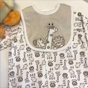 Little Me On Safari Footie Sleeper With Bib